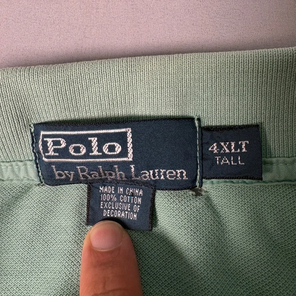 Polo Ralph Lauren Big Pony Polo Shirt Mens 4XLT Tall Mint Green Cotton Pique